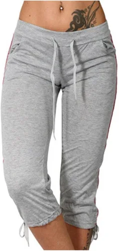 Vista 183 de Pantalones capri para mujer, estilo casual, de verano, elásticos, de cintura alta, pantalones de yoga, ajuste atlético, pantalones deportivos