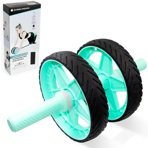 Vista 9 de Double-Wheel Ab Roller for Core Training – Rebound Design with Adjustable Elastic Band, Silent Non-Slip Wheels, Detachable Build, Knee Pad & Bands