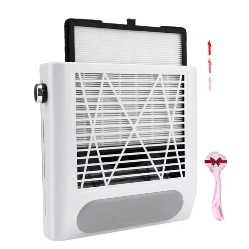 Vista 15 de CoFashion - Colector de polvo de uñas para uñas acrílicas, máquina de vacío, 80W, aspiradora eléctrica ajustable, filtro de uñas para manicura