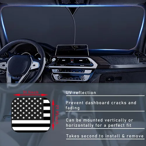 Vista 2 de Ziciner 2 parasoles para parabrisas de automóvil, bloqueador de calor solar y rayos UV, protector plegable de 28 x 31 pulgadas, accesorios
