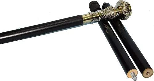 Vista 4 de Travelers Compass Gentleman - Bastón para caminar, 36 pulgadas, mango de latón y bastón de madera dura, mango victoriano, mango de brújula de madera