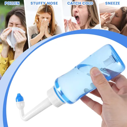 Vista 3 de Irrigación nasal portátil, sin fugas, enjuague sinusal para varios síntomas nasales, máquina limpiadora de nariz para adultos y niños, con 30