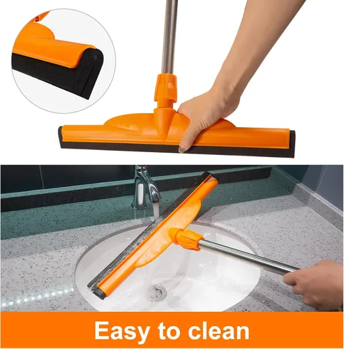 Vista 12 de ITTAR Escobilla de suelo resistente, mango ajustable de 62 pulgadas, hoja de espuma EVA, ideal para hormigón, garaje, patio y más
