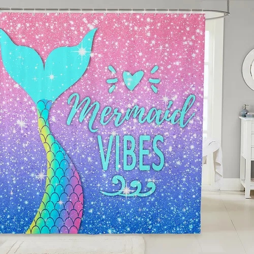 Vista 8 de Erosebridal Cortina de ducha con diseño de zorro, bonito diseño de animales del bosque, para niños y niñas, con dibujos animados, con cabeza
