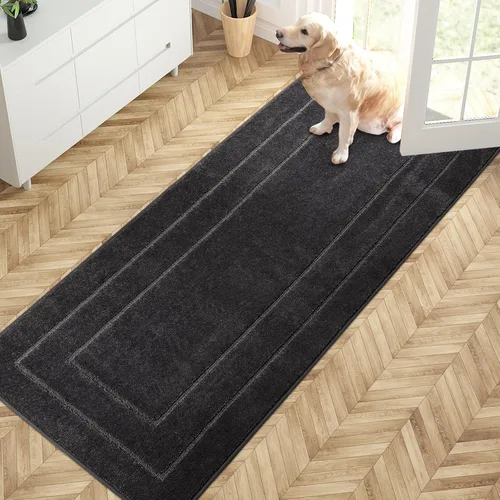 Vista 24 de PURRUGS Tapete para puerta que atrapa la suciedad, 20 x 31.5 pulgadas, antideslizante, lavable a máquina, tapete de entrada para perro, tapete