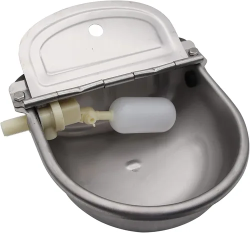 Vista 6 de Cuenco automático de agua potable de vaca, acero inoxidable 304 para caballos, cabra, cerdo, perro, con válvula de flotador de 1/2