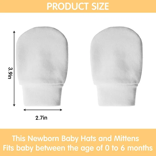 Vista 3 de 18 pares de guantes de algodón para recién nacidos, guantes de algodón para niños y niñas de 0 a 6 meses