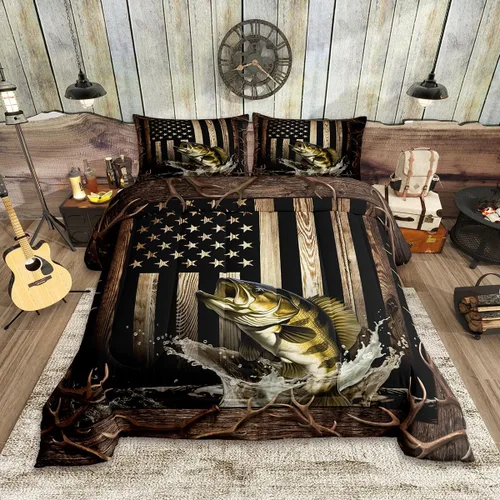 Vista 9 de Juego de ropa de cama Happy Camping de Homewish, tamaño individual, con diseño de osos cazadores y pinos, para niños, hombres, adultos, decoración