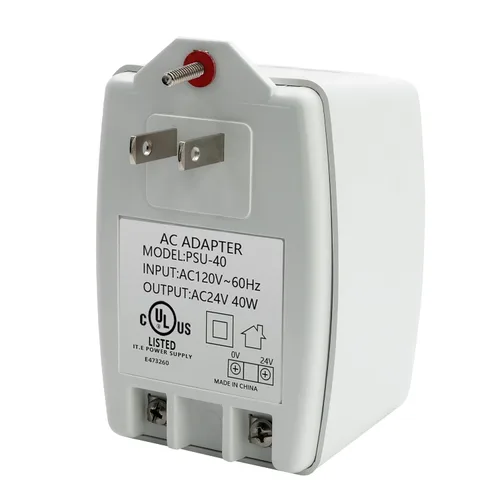 Vista 8 de Timbre de puerta de 16.5 V 40 VA enchufable de reajuste automático de transformadores de CA de seguridad, compatible con Ring Video Doorbell Pro