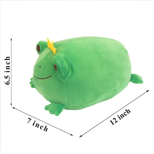 Vista 3 de Animal de peluche de rana súper suave, linda almohada de rana para acurrucar, adorable juguete de peluche de rana, regalo para niños pequeños, niñas