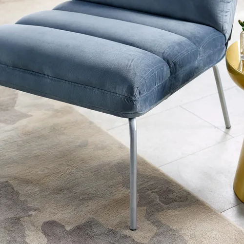 Vista 7 de Classic Brands Eternity - Silla decorativa tapizada sin brazos, azul, moderna de mediados de siglo, ergonómica