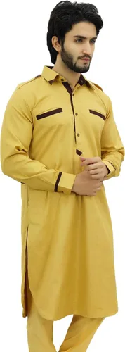Vista 4 de Atasi Camiseta de hombre Pathani estilo Punjabi étnico largo casual Kurta
