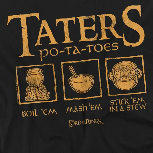 Vista 2 de Popfunk Lord of The Rings Taters - Camiseta unisex para adultos