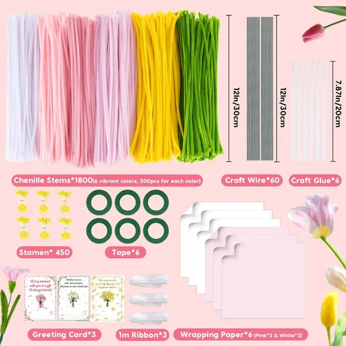 Vista 2 de Kit de 1800 piezas de limpiadores de tuberías, limpiapipas para Rosa