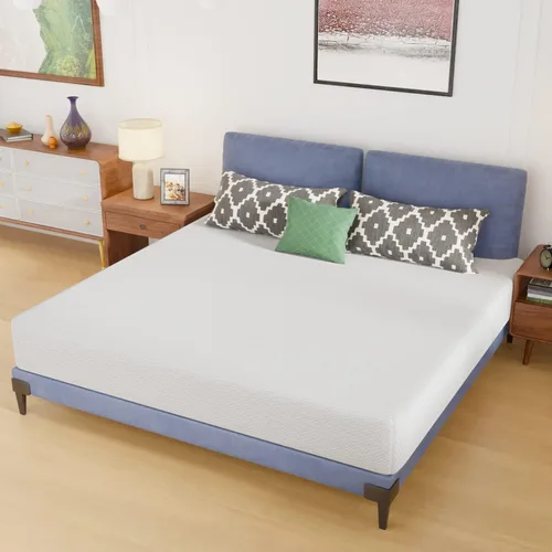 Vista 3 de PayLessHere Colchón King de 10 pulgadas Colchón de espuma viscoelástica con gel de firmeza media Blanco con funda con cremallera lavable