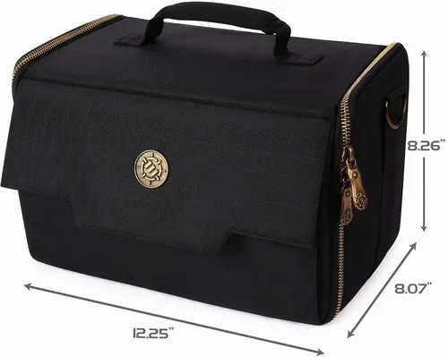 Vista 8 de ENHANCE Cartera miniatura de base ancha – Estuche compacto de almacenamiento y transporte para miniaturas DnD con correa, 3 bandejas de espuma