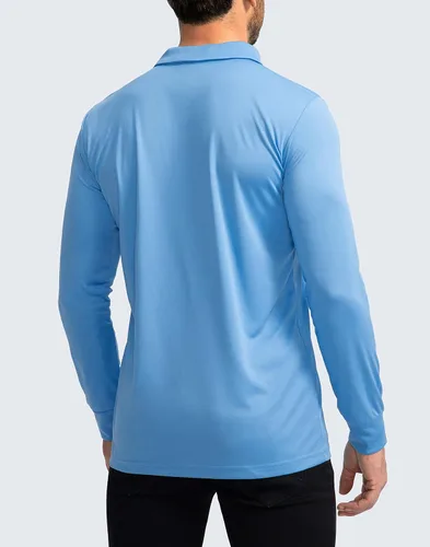 Vista 2 de Camisa polo de manga larga para hombre, ligera, protección solar UPF 50+, camisas geniales para hombres, trabajo, pesca, al aire libre