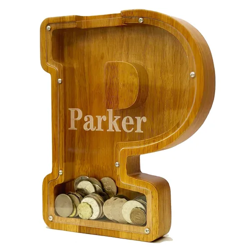 Vista 30 de Alcancía personalizada grande de madera con letras, alcancía de monedas, alcancía personalizada con nombre, puede usarse como regalo de Navidad