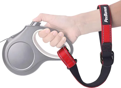 Vista 7 de PetBonus Correa corta para perro, correa de seguridad para correa retráctil para perro, diseño reflectante y mango acolchado suave ajustable, capa