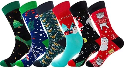 Vista 6 de NCDUANSAN Calcetines de Navidad kawaii otoño e invierno calcetines de hombre y mujer Santa calcetines de algodón (3pcs)