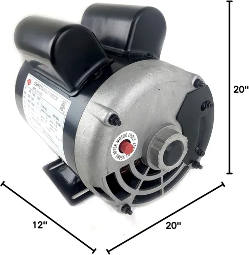 Vista 4 de 2 HP SPL 3450 RPM, 56 marcos, 120/240 V, 15/7.5 amperios, eje de 5/8", motor de compresor de aire NEMA monofásico - EM-02