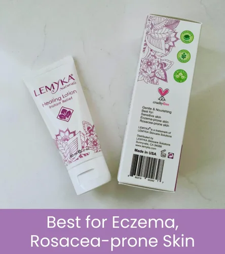 Vista 4 de Crema de rosácea: loción de erupción facial para aliviar el enrojecimiento facial para eccema, psoriasis, urticaria y piel seca, curación natural