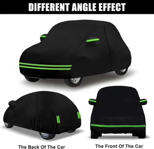 Vista 4 de Fundas impermeables para automóvil de repuesto para Fiat 1957-1975 500/500L/500F, 6 capas para todo tipo de clima, funda de automóvil con puerta
