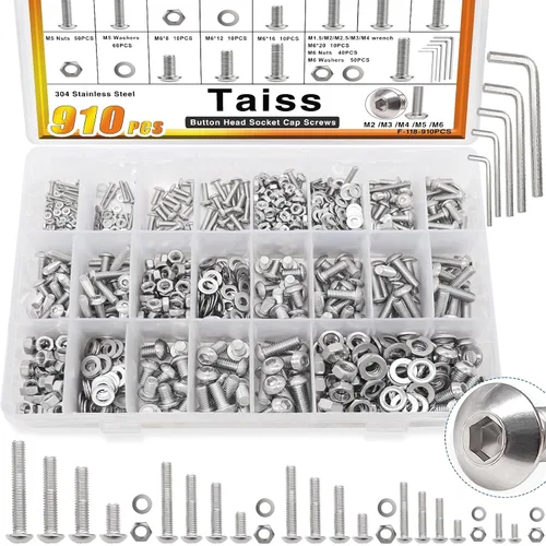 Vista 18 de Taiss 10 piezas de tornillos de cabeza hexagonal de 5/16-18x1, pernos para muebles, tornillos para muebles de acero inoxidable 304, pernos de 1/4