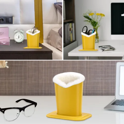 Vista 5 de bvya Soporte de gafas con forro de felpa Amarillo