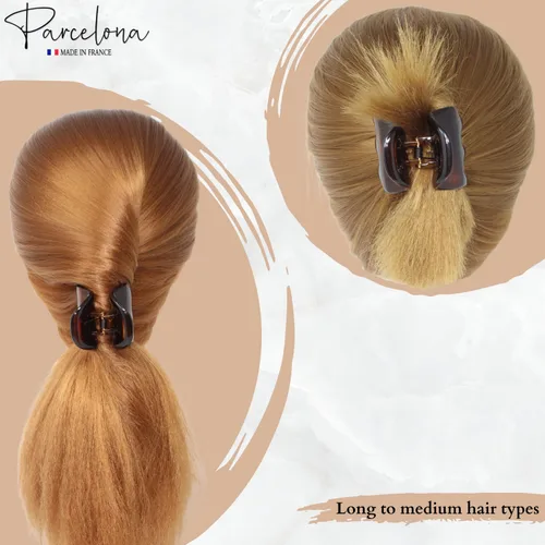 Vista 5 de Parcelona Pinzas para el cabello de celuloide de celuloide francés clásico grande de 2 pulgadas, pinzas de garra para el pelo de las mujeres, hechos
