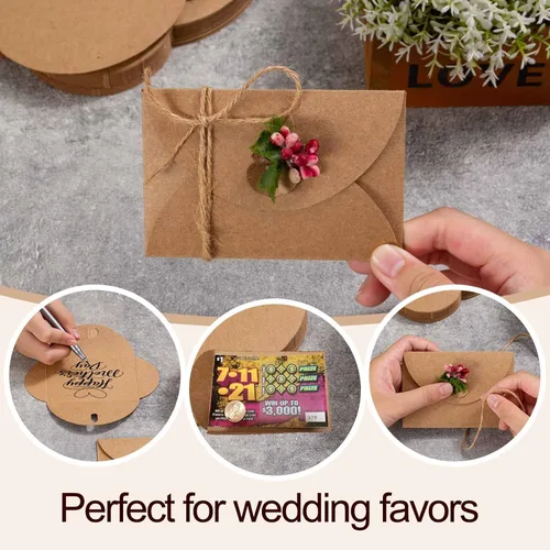 Vista 9 de Primbeeks 100 piezas de sobres premium para tarjetas de regalo, sobres para tarjetas de regalo de 4 x 2.8 pulgadas, sobres lindos de papel kraft