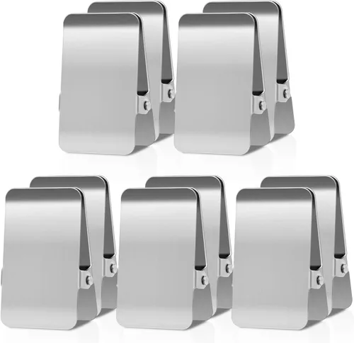 Vista 8 de BURLIHOME Clips de acero inoxidable con silicona de colores, paquete de 6 clips resistentes Strong Spring for Dog Food/Chip Bag,Colored Edges