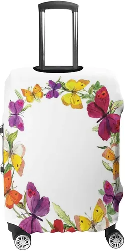 Vista 4 de Funda de equipaje de viaje, funda de maleta de viaje con mariposa, mariposa con hierbas, se adapta a equipaje de 30 a 32 pulgadas, lavable, a prueba