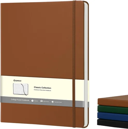 Vista 10 de COMIX Paquete de 3 cuadernos de diario rayados A4, 240 páginas, tamaño grande, 8.5 x 11 pulgadas, negro, cuadernos de tapa dura para hombres