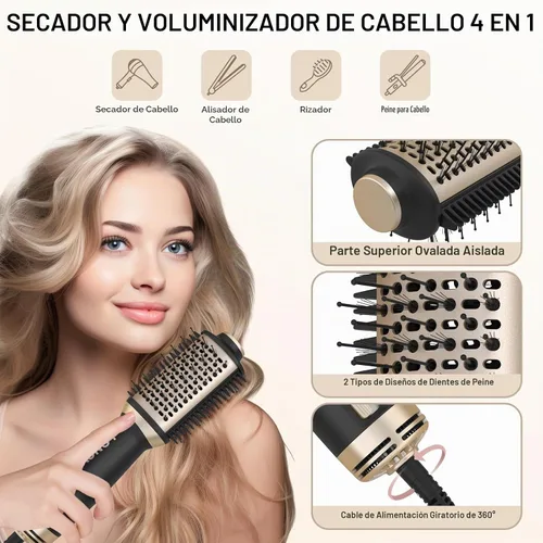 Vista 6 de Longyu Cepillo secador de pelo de doble voltaje de viaje, mini cepillo de aire caliente con enchufe europeo de 110 V-240 V, secador de pelo de un