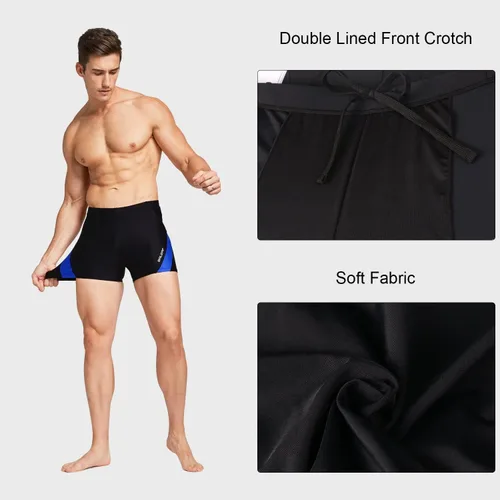 Vista 5 de BALEAF Traje de baño deportivo de pierna cuadrada para hombre
