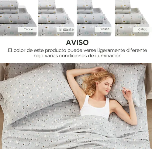 Vista 10 de Comfort Spaces - Sábanas con fundas de almohada Lama Multi