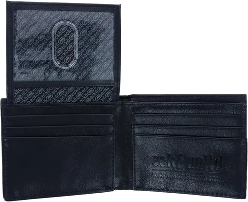 Vista 5 de Ecko - Cartera plegable de piel para hombre con bolsillos con cremallera, color negro, Negro
