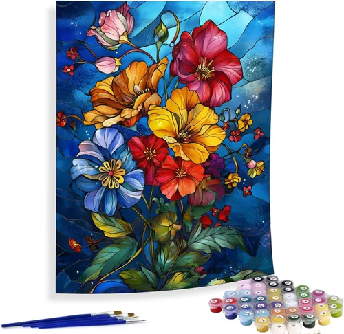 Vista 9 de Diymood Pintura por números para adultos, Navidad, pintura al óleo de muñeco de nieve, kits de pintura acrílica por números para niños, adultos