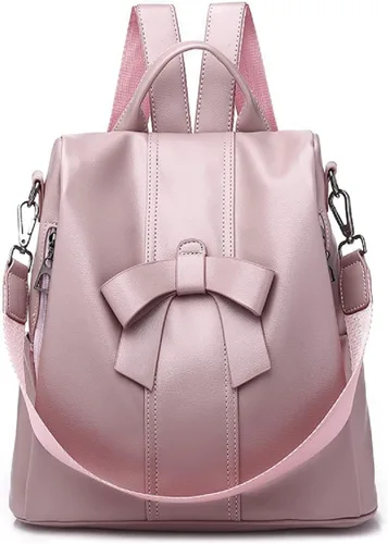 Vista 8 de XingChen Mochilas y monederos para mujer, de piel sintética, antirrobo, a la moda, casual, ligero, de viaje, bolso de hombro, Negro -, Viajar