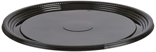 Vista 3 de CaterLine Casuals - Bandeja redonda de plástico, 12 pulgadas, negro, (25 unidades)