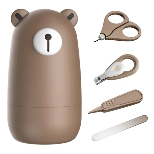 Vista 15 de Juego de cortaúñas para bebé con bonito estuche, kit de lima de uñas y uñas de los pies para manicura y pedicura para recién nacidos, regalo de aseo