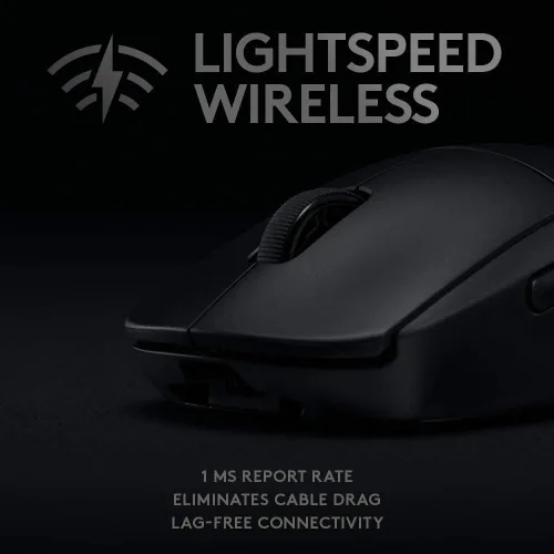 Vista 3 de Logitech G Pro - Mouse inalámbrico para juegos con rendimiento de grado de eSports, ergonómico ambidiestro, 4-8 botones programables y sensor HERO