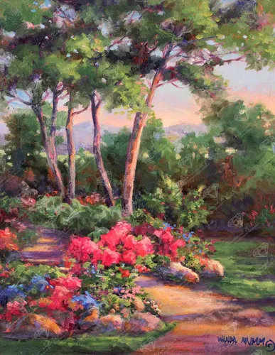 Vista 17 de DIAMOND ART CLUB - Juego de pintura con diamantes, lienzo de “Otoño en Leavenworth”, lienzo redondo 5D para principiantes, divertidas manualidades