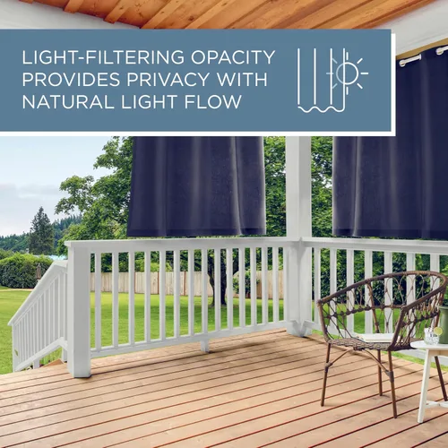Vista 32 de TOWN & COUNTRY BASICS Cabana Cortinas Sólidas de Peso Pesado para Interiores y Exteriores, Opacidad de Filtrado de Luz con Parte Superior de Ojales