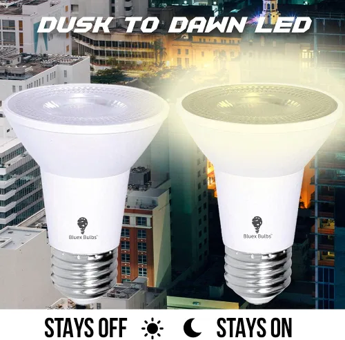 Vista 3 de Paquete de bombillas LED PAR20 para inundación de luz del anochecer al amanecer para exteriores, sensor de fotocélula, 8 W, equivalente a 65 W, 700
