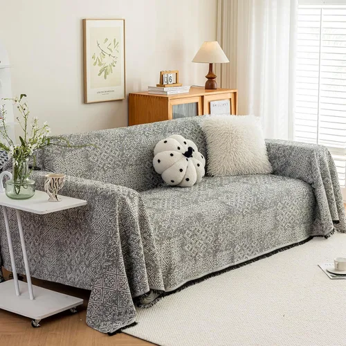 Vista 47 de ROOMLIFE Funda de sofá con estampado de leopardo para sofá de 3 plazas, lavable, protector de muebles para perros, funda de sofá suave