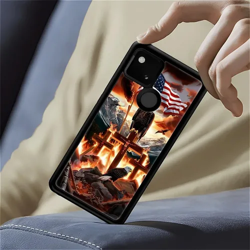 Vista 458 de Compatible con Google Pixel 4A 5G Mobile Case Creative Acrylic Panel trasero Silicona Protección Grip especialmente diseñado para Google Pixel 4A 5G