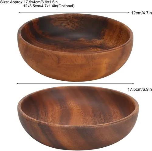 Vista 9 de plplaaoo Ensaladera, cuenco de madera, cuencos para servir, cuenco de madera para servir ensalada, cuenco de madera para ensalada, alimentos, frutas