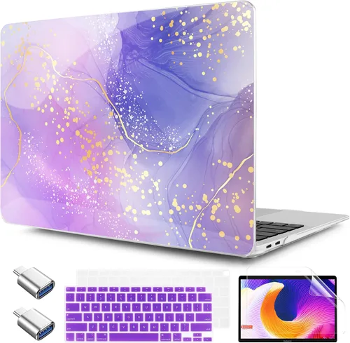 Vista 43 de TWOLSKOO Funda para MacBook Air de 13,3 pulgadas (versión antigua 2018-2021, modelos: M1 A2337, A2179, A1932) - Carcasa rígida con protector de Flor